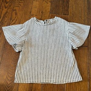 Zara kids black and white flare sleeve top